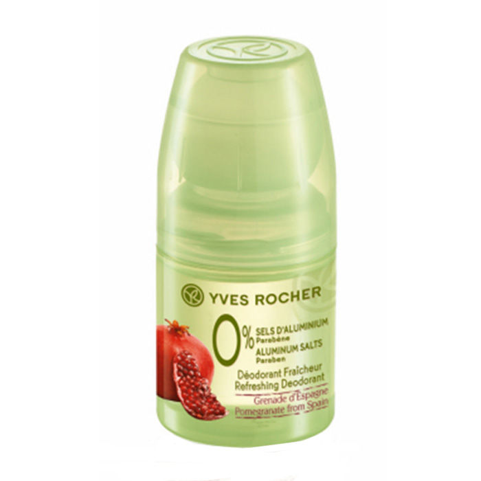 Buy Yves Rocher Jardins Du Monde Refreshing Deodrant Pomegranate From Spain 0% Aluminium Salts Roll On Bottle (50ml) - Purplle