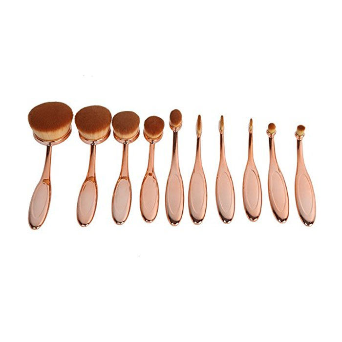 Buy Puna Store 10 Piece Oval Brush Set - Gold - Purplle