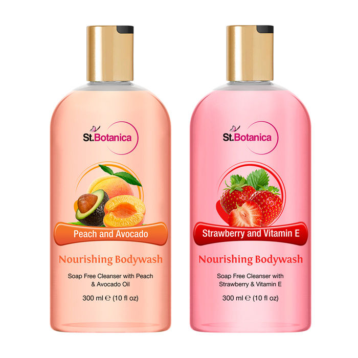 Buy St.Botanica Peach and Avocado + Strawberry And Vitamin E Nourishing Luxury Body Wash (300 ml) - Purplle