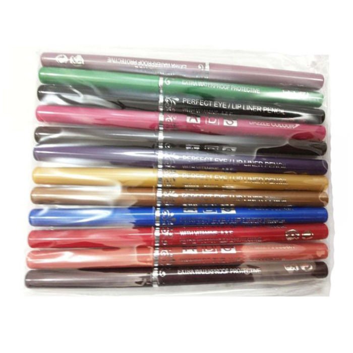 Buy Ads 12 Pcs Multi Dazzle Colour Extra Water Proof Eye & Lip Liner Pencil - Purplle