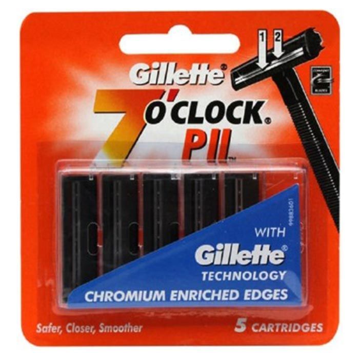 Buy Gillette 7'O Clock PII 5 Cartridges - Purplle