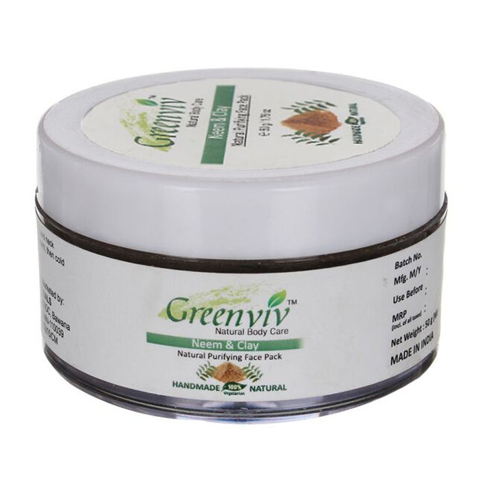 Buy Greenviv Natural Neem & Clay Face Pack (50 g) - Purplle