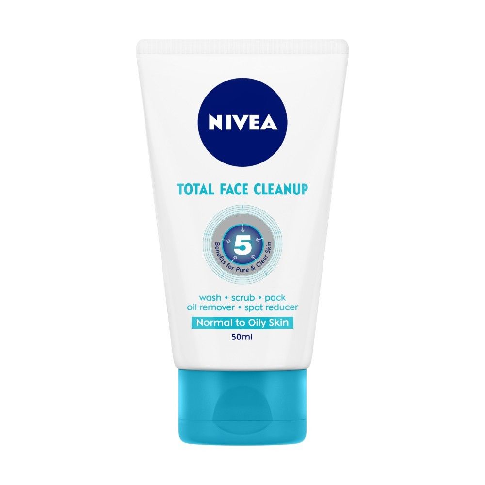 Buy NIVEA Face Wash Total Face Clean Up 50ml - Purplle