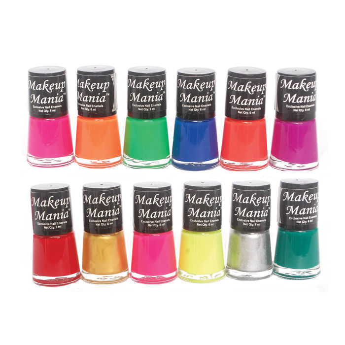 Buy Makeup Mania Exclusive Nail Polish Set of 12 Pcs (Multicolor Set # 74) - Purplle