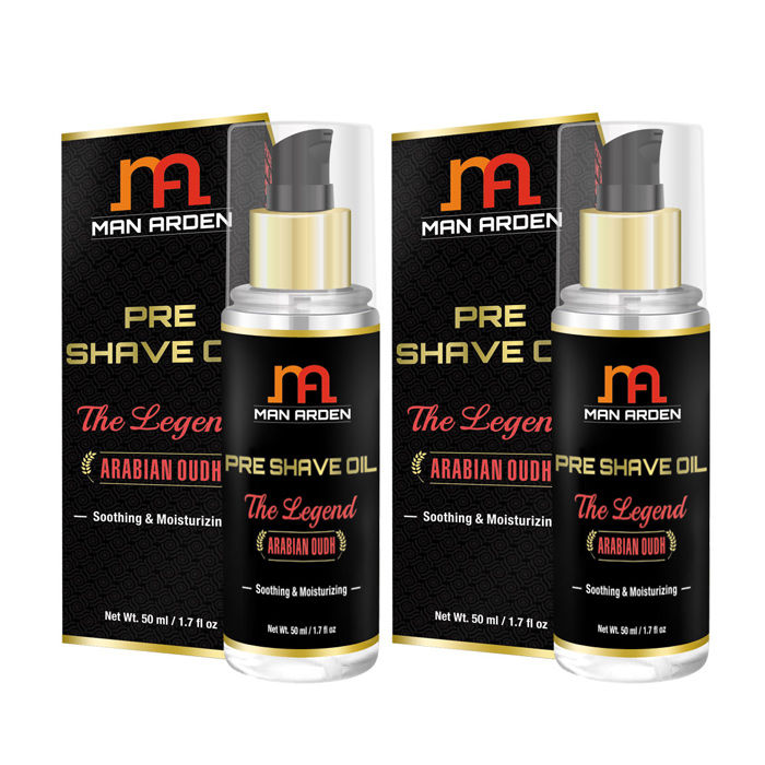 Buy Man Arden Pre Shave Oil The Legend (Arabian Oudh) (50 ml) x Pack of 2 - Purplle