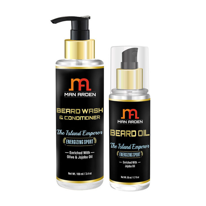 Buy Man Arden Beard Wash (Shampoo) + Beard Oil (The Island Emperor Kit) - Purplle