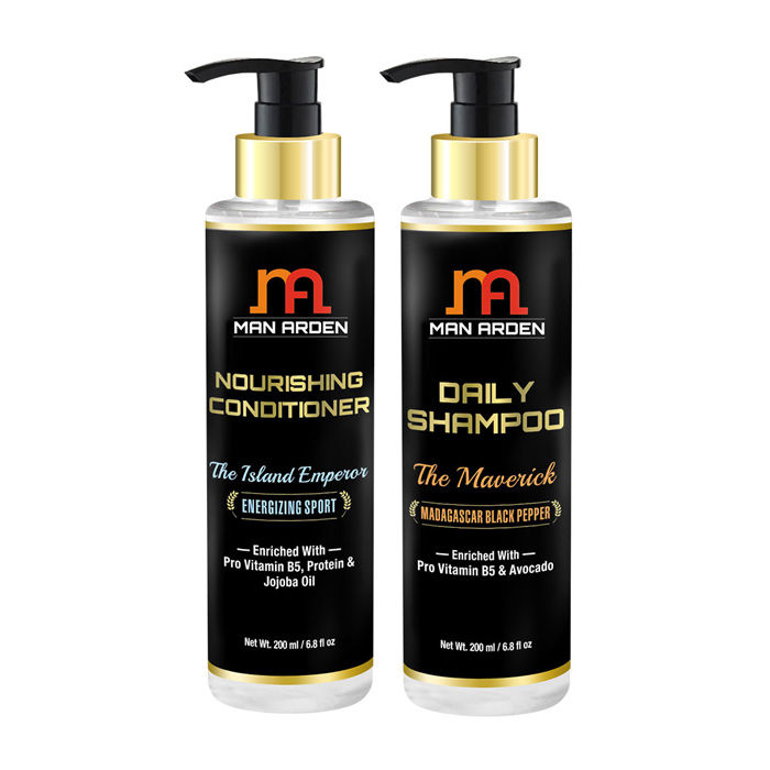 Buy Man Arden Daily Hair Shampoo (The Maverick) + Hair Conditioner (The Island Emperor) - Purplle