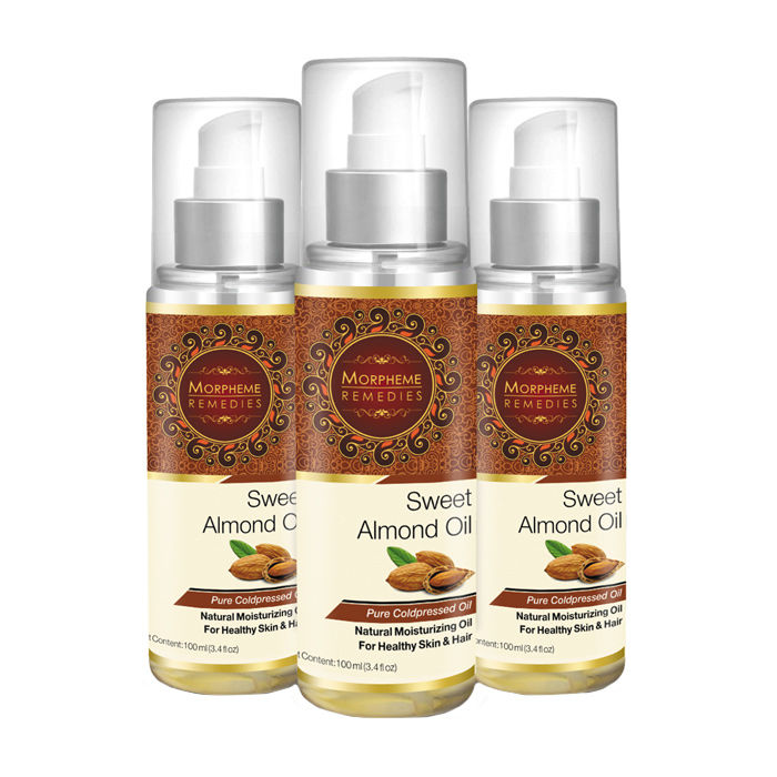 Buy Morpheme Pure Coldpressed Sweet Almond Oil (100 ml) 3 Bottles - Purplle
