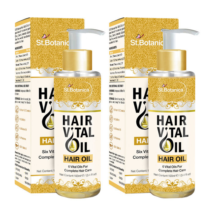 Buy St.Botanica Hair Vital Oil (With Olive, Castor, Almond, Jojoba, Rosemary, Tea Tree)(100 ml) x2 Bottles - Purplle