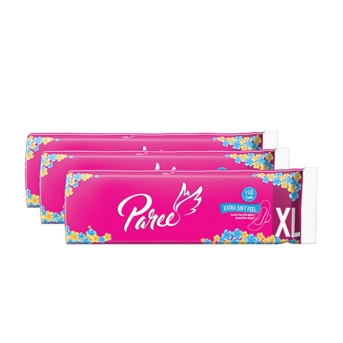 Buy Paree Extra Soft Feel With Wings Xl ( Combo Pack Of 3) - Purplle
