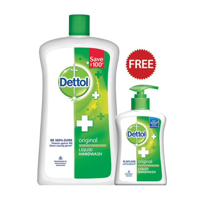 Buy Dettol Liquid Soap Jar Original (900 ml) + Dettol Handwash (200 ml) Free - Purplle