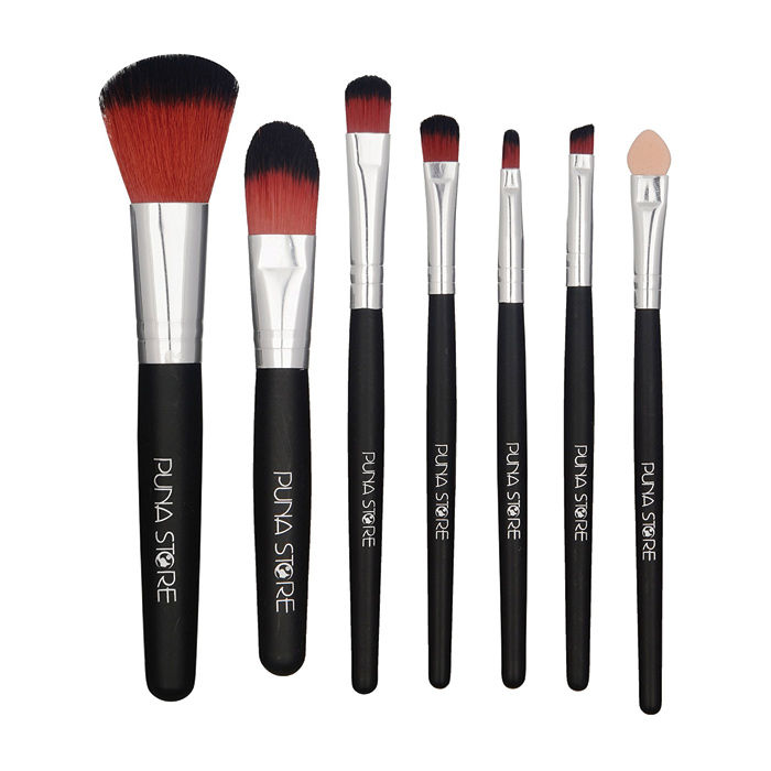 Buy Puna Store 7 Piece Makeup Brush Set with Storage Box - Black - Purplle
