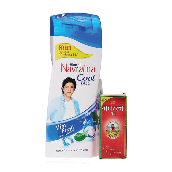 Buy Navratna Mint Fresh Talc (400 g) + Navratna Almond Cool Oil (50 ml) worth Rs 35 Free - Purplle