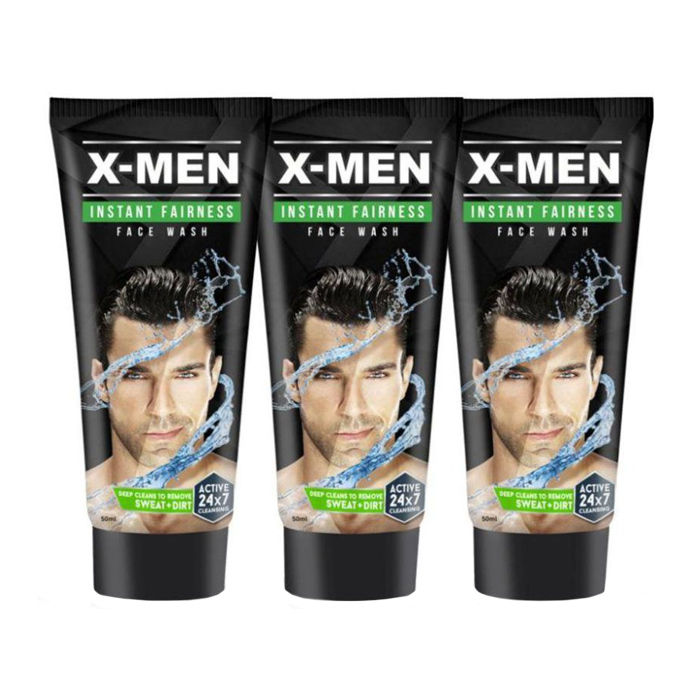 Buy X Men Instant Fairness Face Wash (Pack Of 3 X 50 Gm) - Purplle