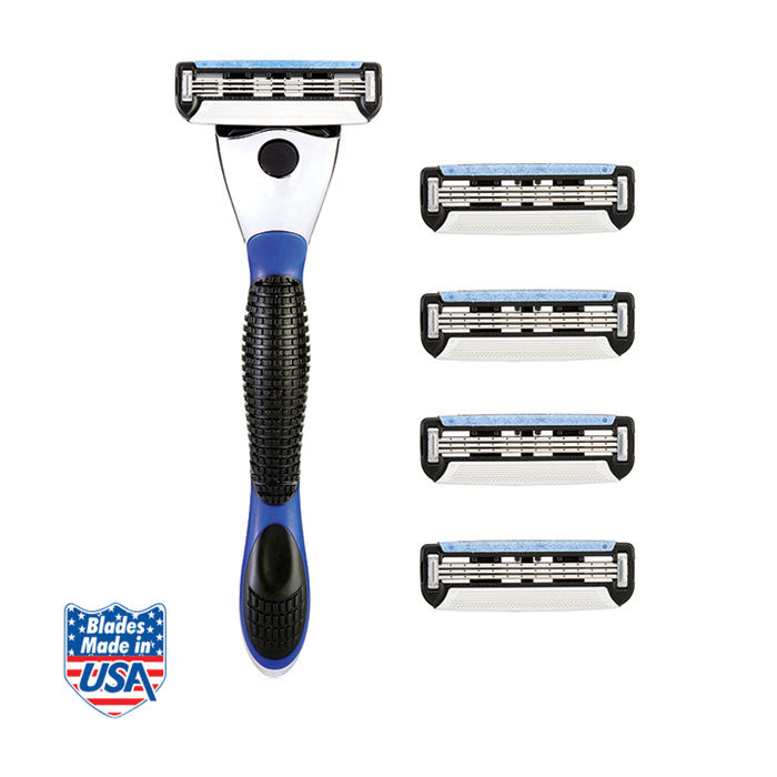 Buy Spruce Shave Club The 3X Shave Set (1 Razor + Pack of 4 Cartridges) - Purplle