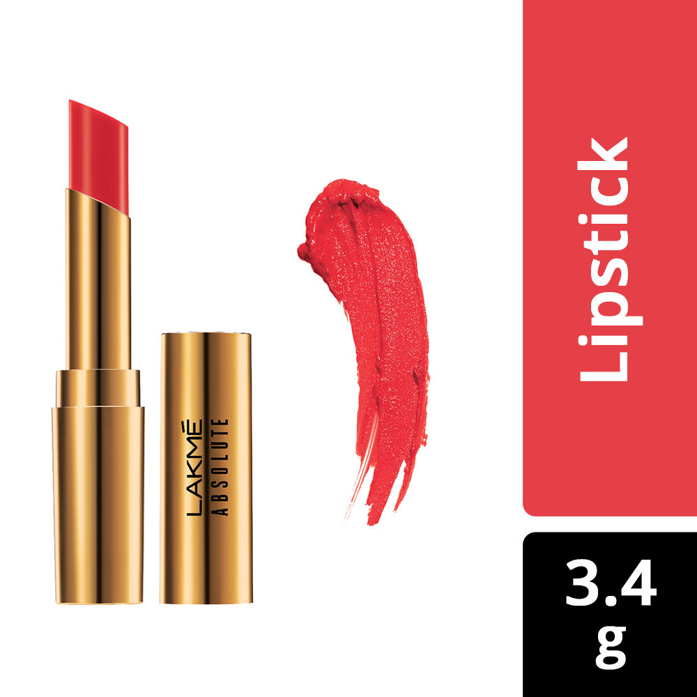 Buy Lakme Absolute Argan Oil Lip Color in Drenched Red (3.4 g) - Purplle
