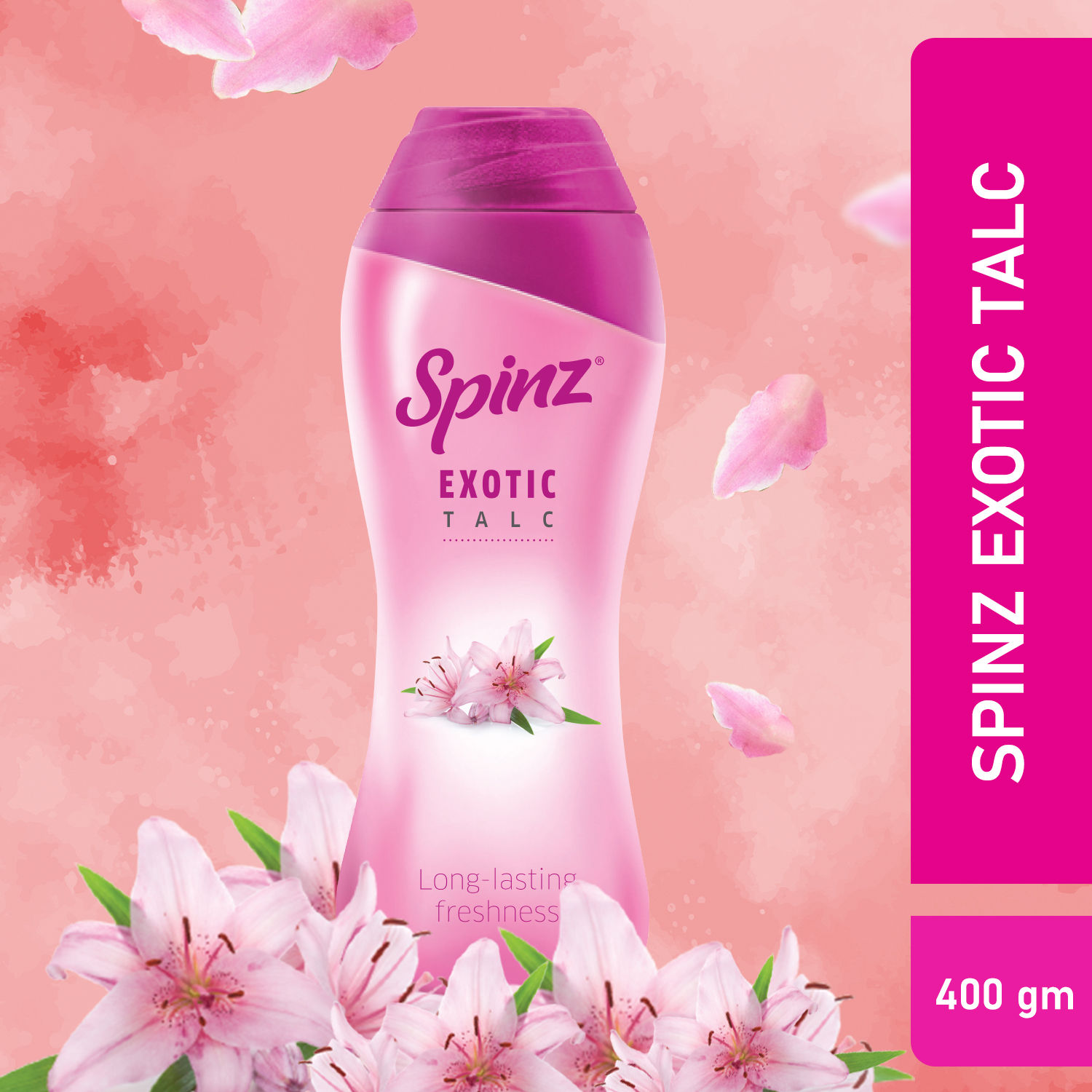 Buy Spinz Exotic perfumed talc long lasting  fragrance (400 g) - Purplle