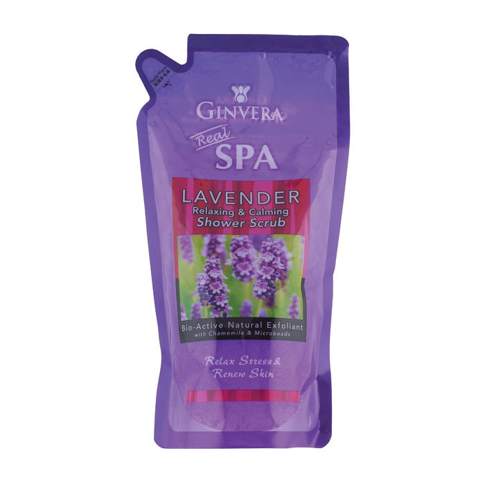 Buy Ginvera Real Spa Lavender Relaxing & Calming Shower Scrub (600 ml) - Purplle