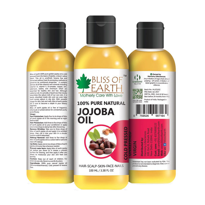 Buy Bliss of Earth 100% Pure Natural Jojoba Oil (100 ml) - Purplle