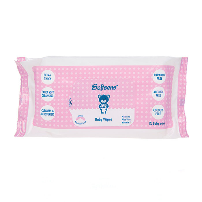 Buy Softsens Baby Wipes (Pack Of 20) - Purplle