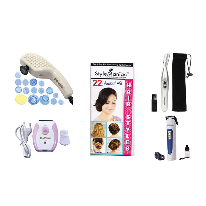 Buy Style Maniac Combo Of Hair Straightener , Hair Dryer , Epilator (Ak-2001) And Painless Eyebrow Hair Remover V - Purplle