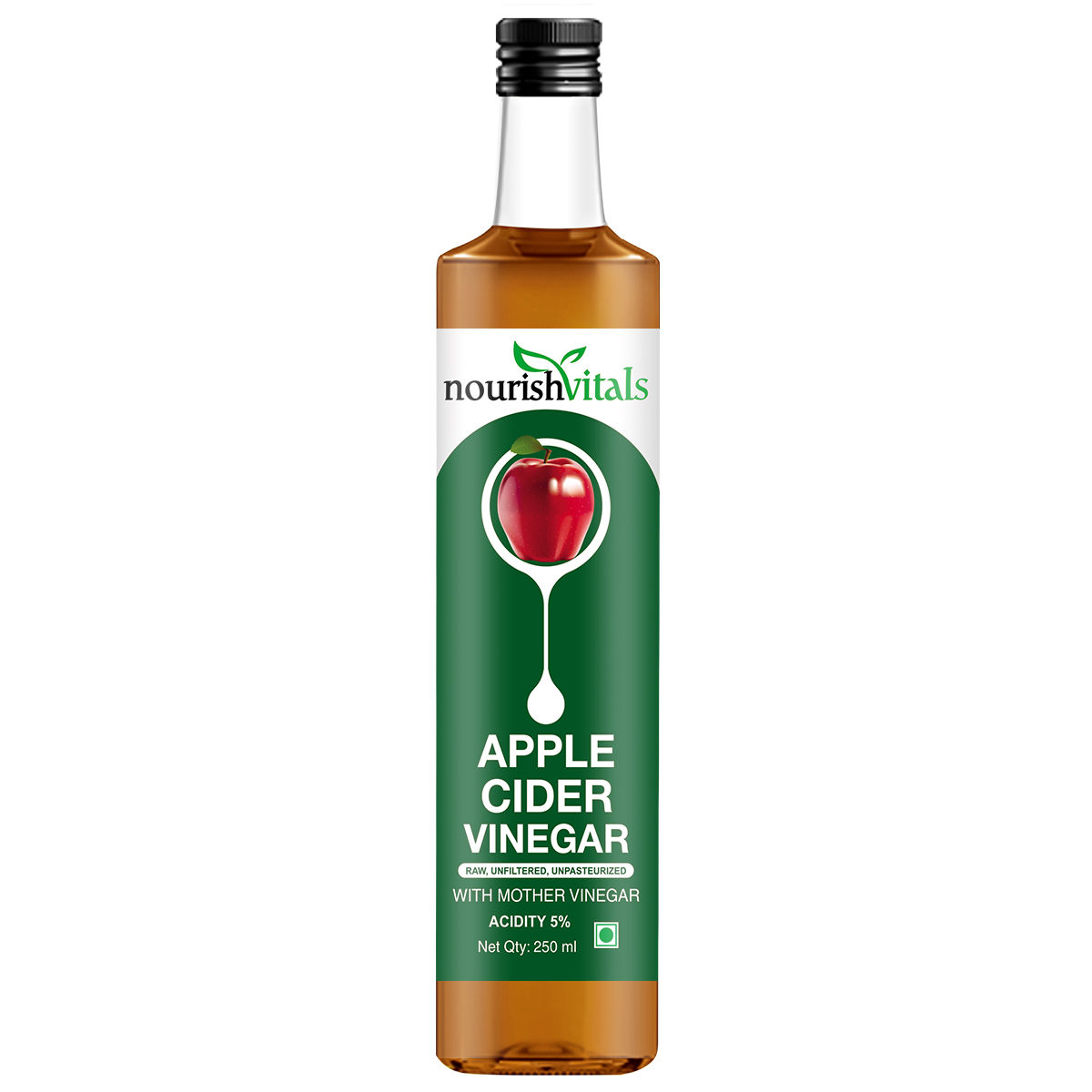 Buy NourishVitals Apple Cider Vinegar 250ml - With Mother Vinegar, Raw, Unfiltered & Undiluted - Purplle