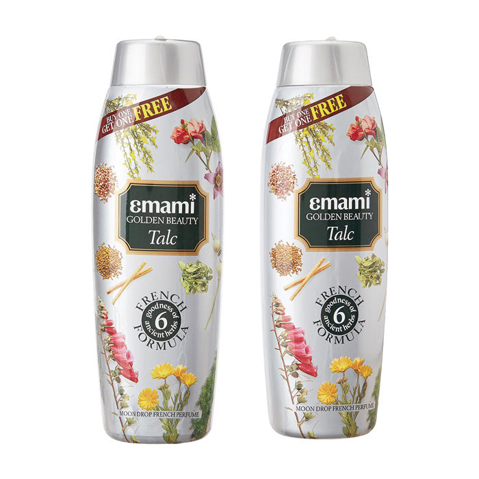 Buy Emami Golden Beauty Moon Drop Talc (400 g) + Buy 1 Get 1 Free - Purplle