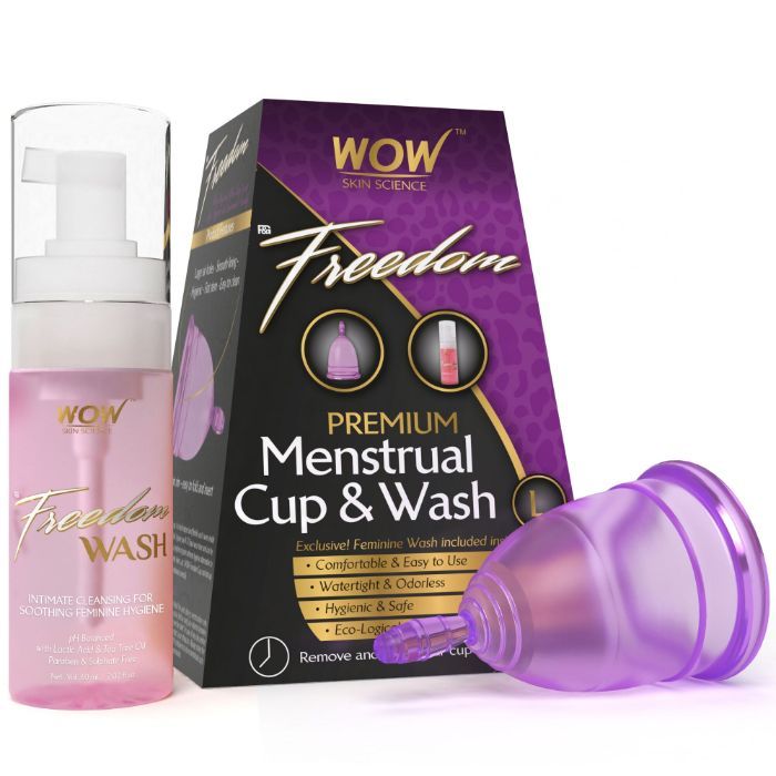 Buy WOW Skin Science Freedom Premium Menstrual Cup & Wash - Large - Purplle