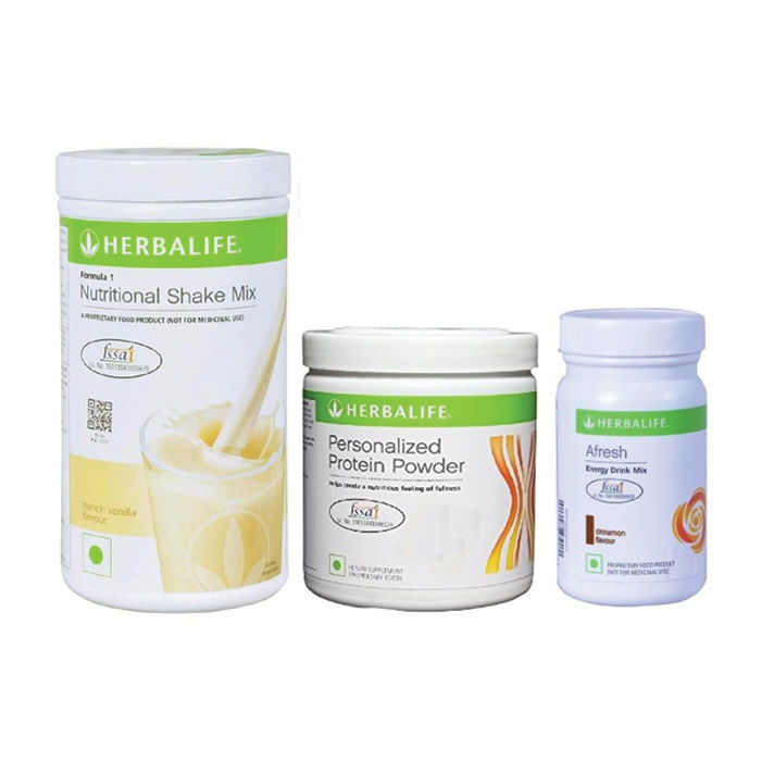 Buy Herbalife Weight Loss Combo French Vanilla, Protein Powder & Afresh Cinnamon - Purplle