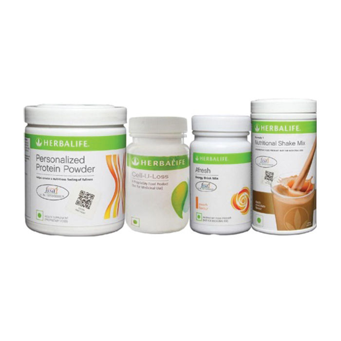Buy Herbalife Weight Loss Pack Dutch Chocolate, Cell-U-Loss, Protein Powder & Peach - Purplle