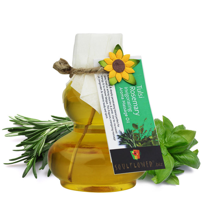 Buy Soulflower Tulsi Rosemary Invigorating Aroma Massage Oil (90 ml) - Purplle