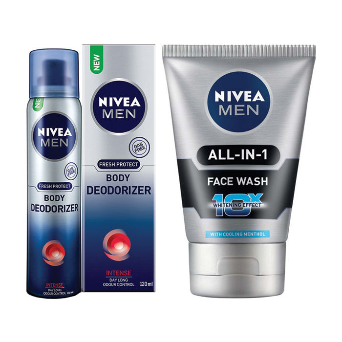 Buy Nivea Men Deodorizer Intense (120 ml) + Nivea All In One Face Wash (50 ml) - Purplle
