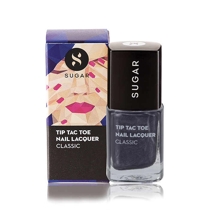 Buy SUGAR Cosmetics Tip Tac Toe Nail Lacquer - 002 Goodness Gray-cious! (Black Grey) - Purplle