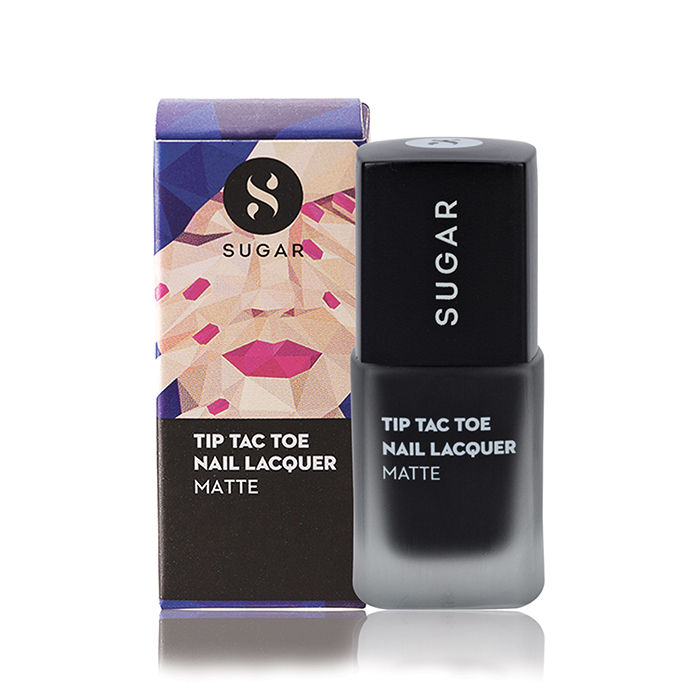 Buy SUGAR Cosmetics Tip Tac Toe Nail Lacquer - 031 Black In Business (Matte Jet Black) - Purplle