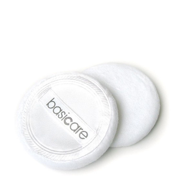 Buy Basicare 100% Cotton Velour Satin Backed Compact Puff (Pack of 2) - Purplle