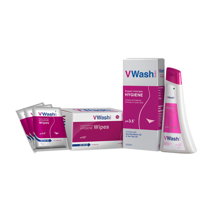 Buy VWash Plus 200ml Wipes Combi Pack - Purplle