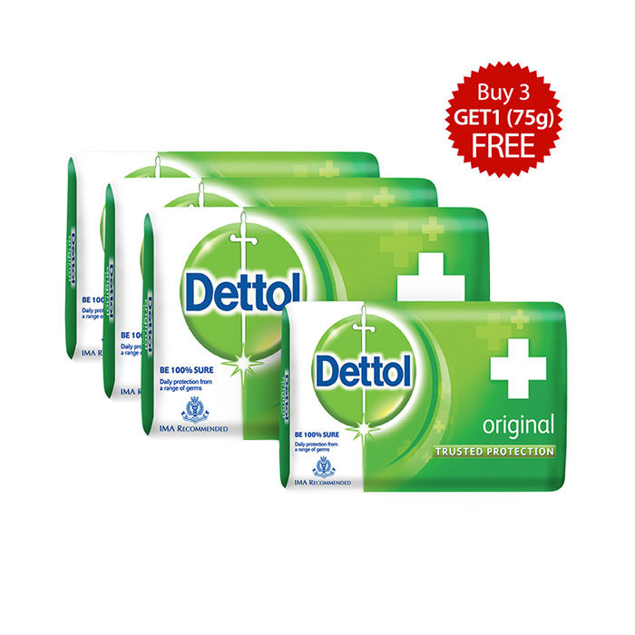Buy Dettol Original Soap (3 x 75 g) with Free Soap (75 g) - Purplle