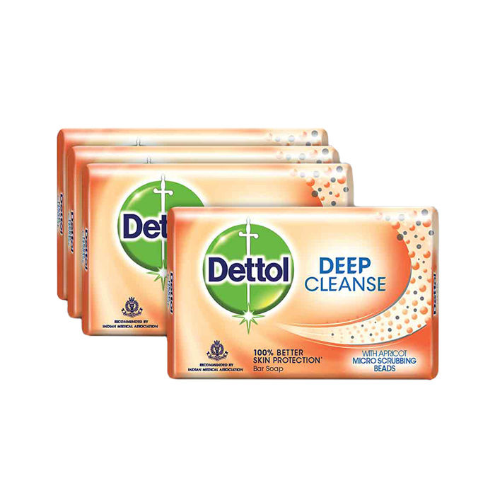 Buy Dettol Deep Cleanse Soap (125 g X 3 + 75 g Free) - Purplle