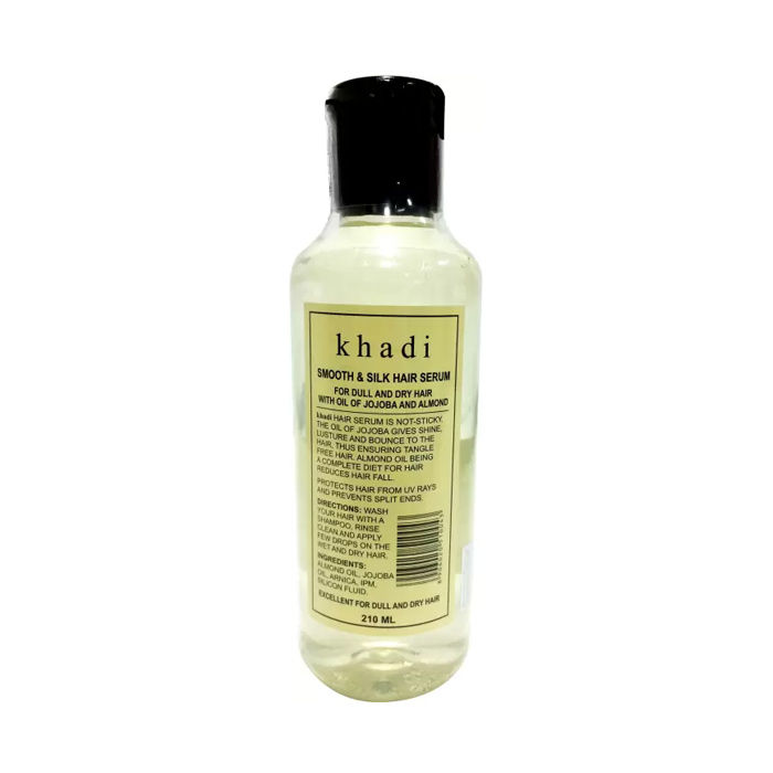 Buy Khadi Hair Silk and Smooth Serum for Dull And Dry Hair With Jojoba Almond Oil 210 ml - Purplle