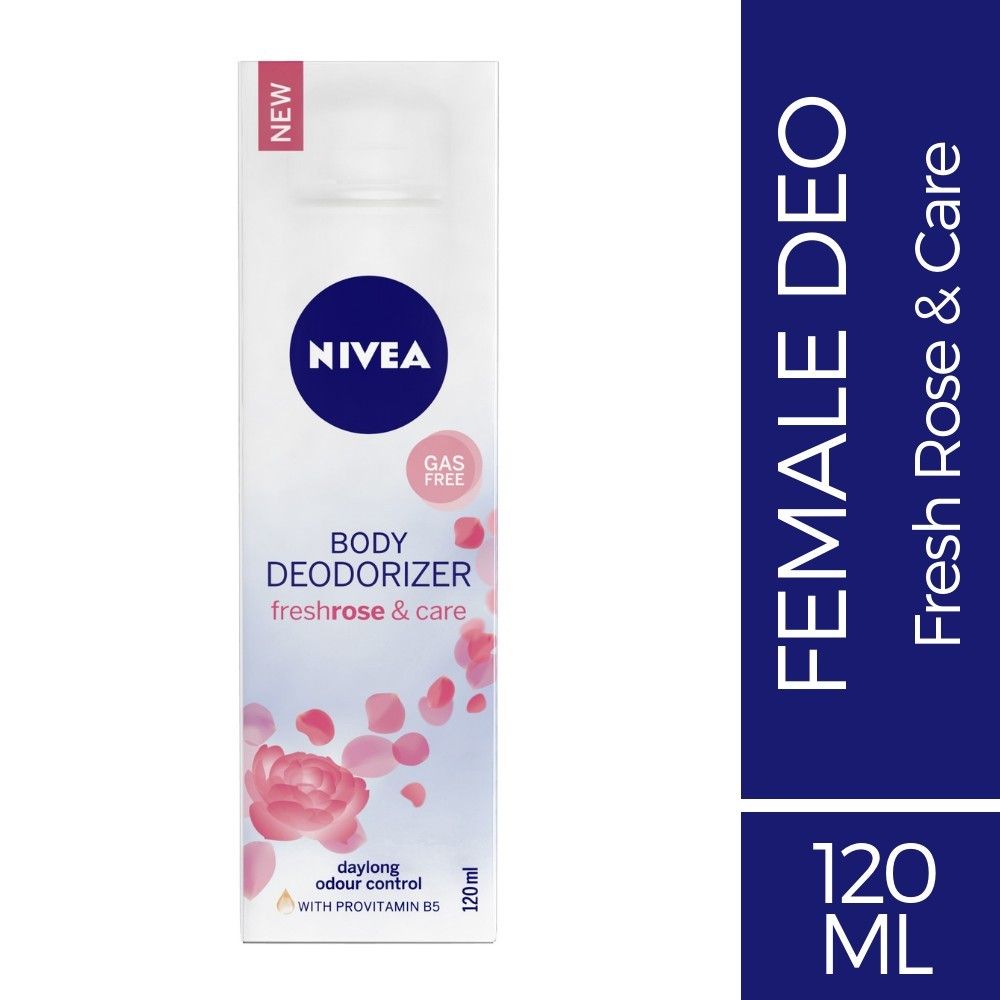 Buy NIVEA Deodorizer Fresh Rose & Care Deodorant Gas Free Women 120ml - Purplle