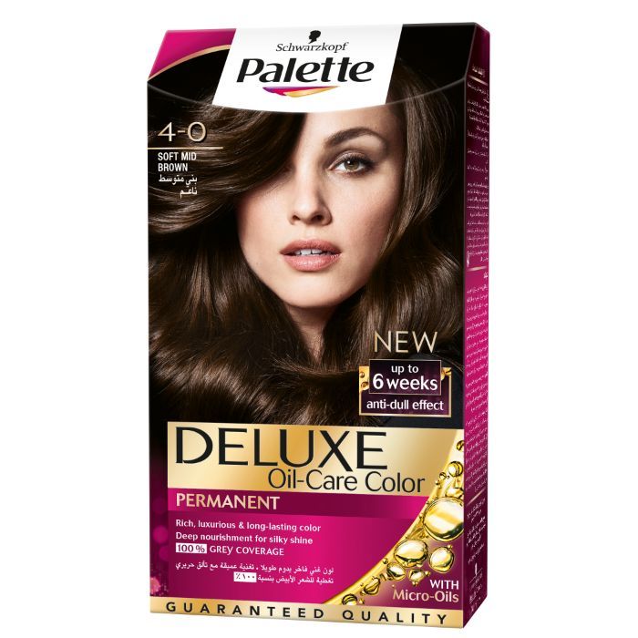 Buy Schwarzkopf Palette Deluxe Intense Oil Care Color 4-0 Soft Mid Brown (115 ml) - Purplle