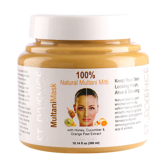 Buy ST.D'VENCE Multani Mask (Face Pack) with Honey, Cucumber and Orange Peel Extracts (300 ml) - Purplle
