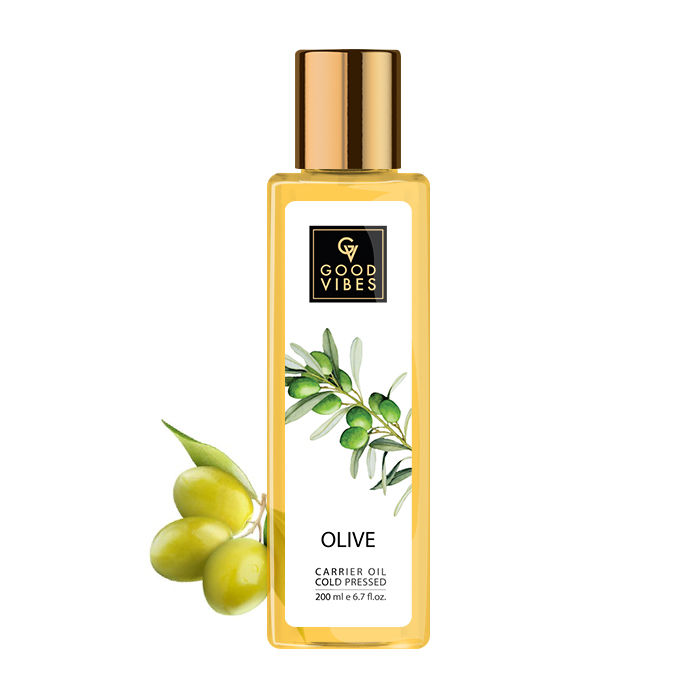 Buy Good Vibes Olive 100% Pure Cold Pressed Carrier Oil For Hair & Skin | Hair Repair, Anti-Ageing | No Parabens, No Animal Testing (200 ml) - Purplle