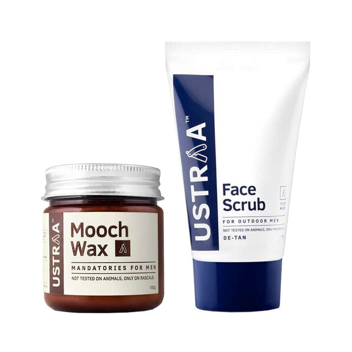 Buy Ustraa By Happily Unmarried Face Scrub & Mooch Wax-Pack of 2 (Set of 2) - Purplle