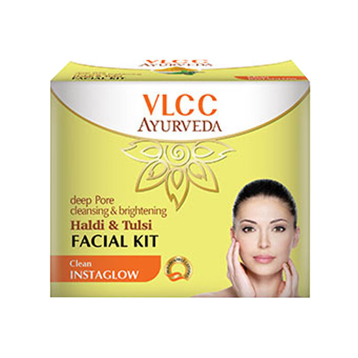 Buy VLCC Deep Pore Cleansing & Brightening Haldi & Tulsi Facial Kit (50 g) - Purplle