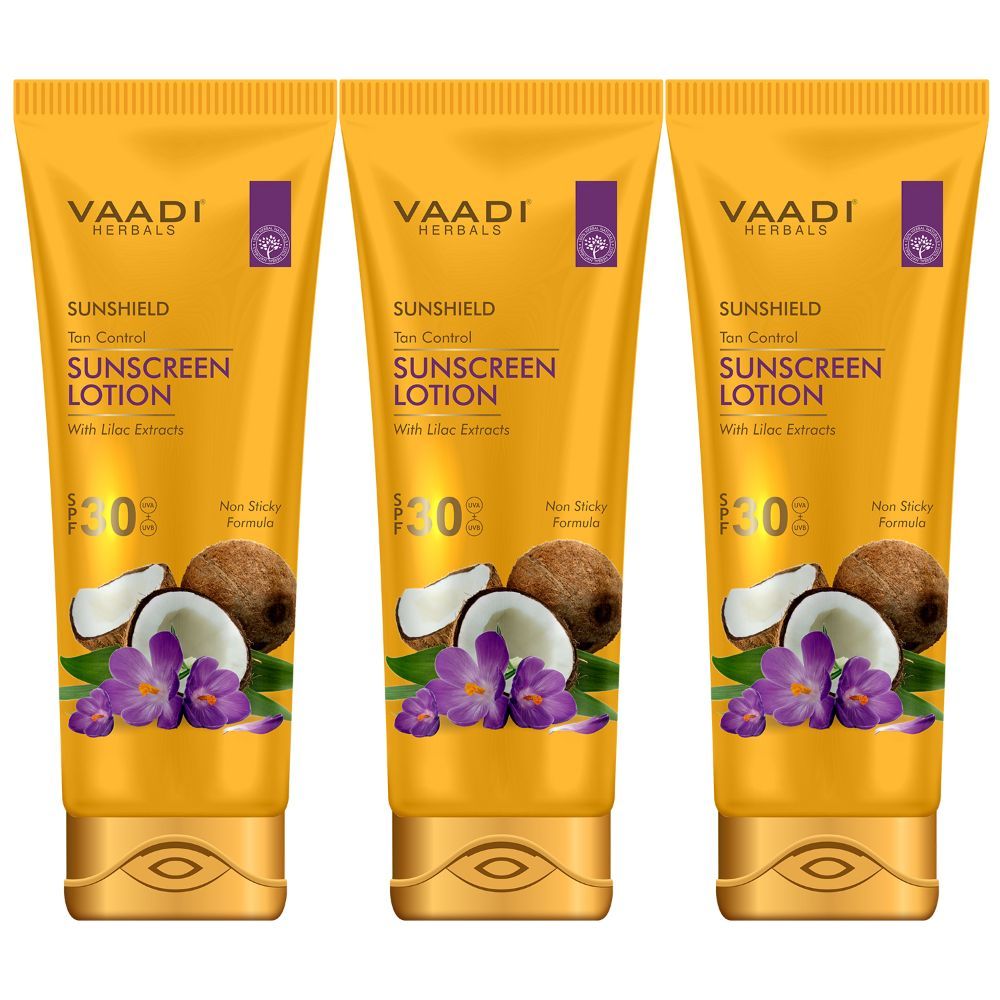 Buy Vaadi Herbals Value Pack Of 3 Sunscreen Lotion Spf-30 With Lilac Extract (110 ml * 3) - Purplle