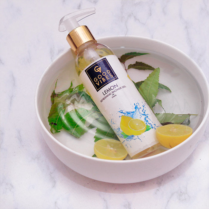 Buy Good Vibes Lemon Refreshing Shower Gel | Hydrating, Moisturizing, Smoothening | No Parabens, No Animal Testing (200 ml) - Purplle