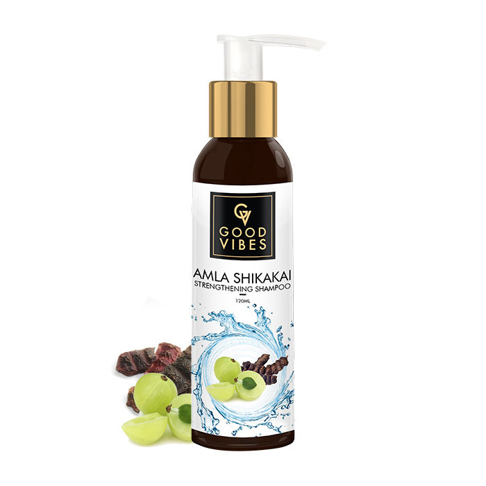 Buy Good Vibes Strengthening Shampoo - Amla Shikakai (120 ml) - Purplle