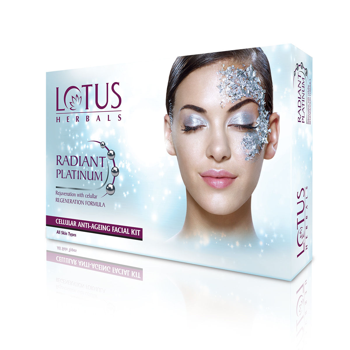 Buy Lotus Herbals Radiant Platinum Cellular Anti-Ageing Facial Kit 4 in 1 Pack | 37 x 4 g - Purplle