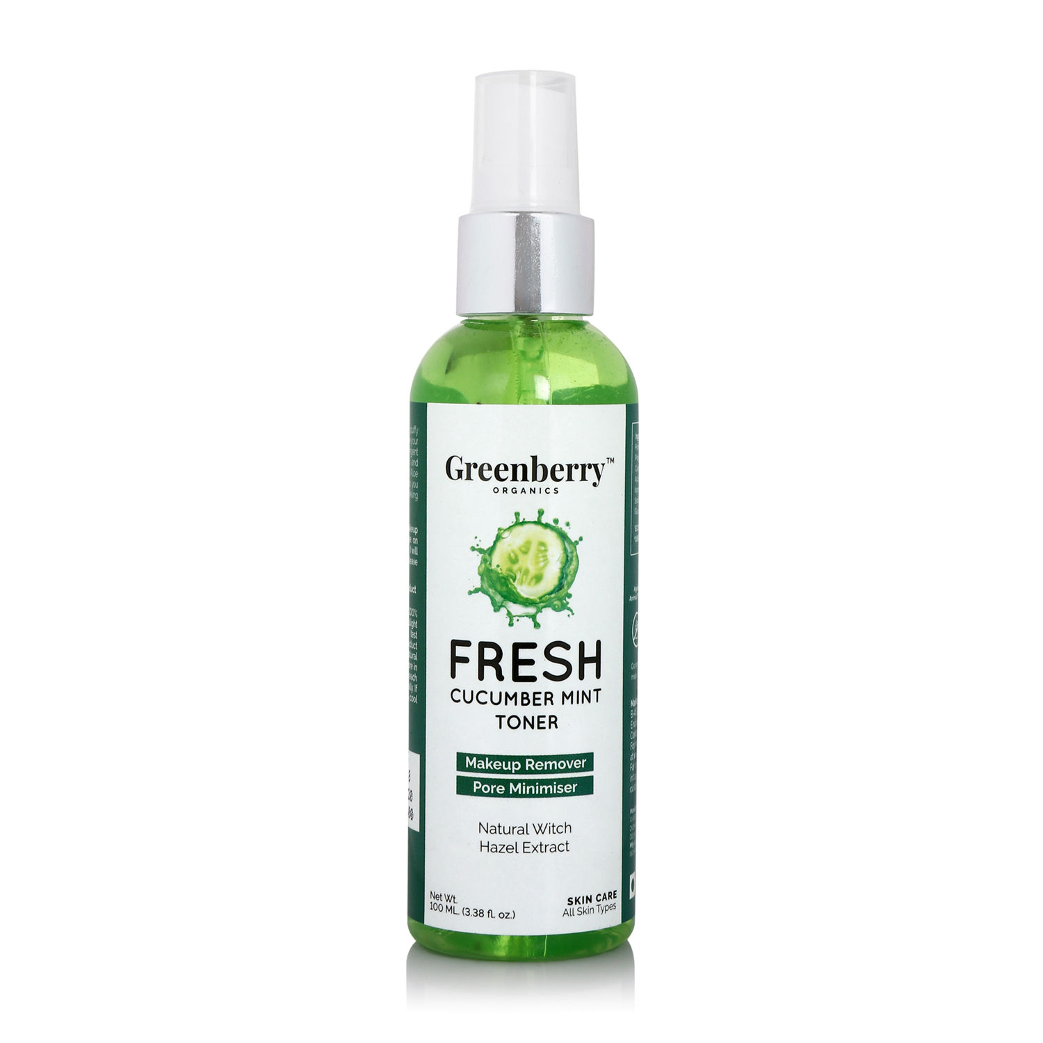 Buy Greenberry Organics Fresh Cucumber & Mint Toner For Makeup Removal & Pore Minimiser (100 ml) - Purplle